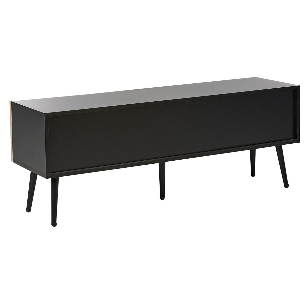 TV STOLEK Světlejší Odstín dřeva/Černý Dalcross - černá/světle hnědá, kompozitní dřevo (120/45/36cm) - Beliani