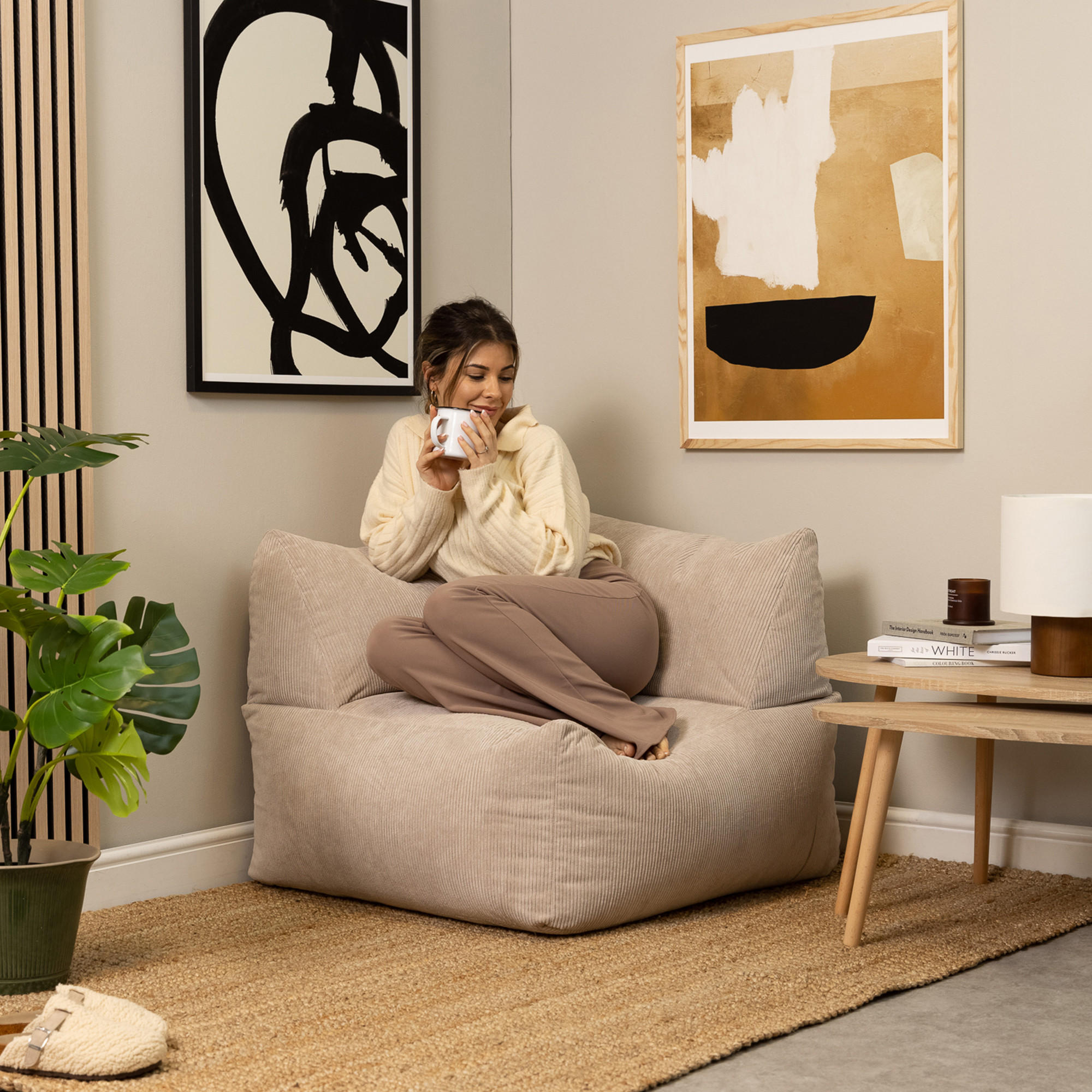 ECK-SITZSACK Tetra, modulares Sofa - Beige, Kunststoff (88/80/88cm) - icon