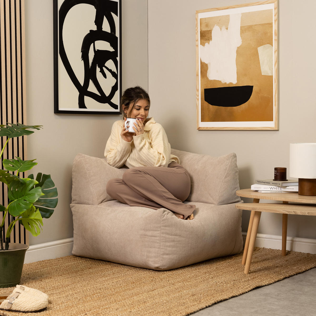 ECK-SITZSACK Tetra, modulares Sofa - Beige, Kunststoff (88/80/88cm) - icon