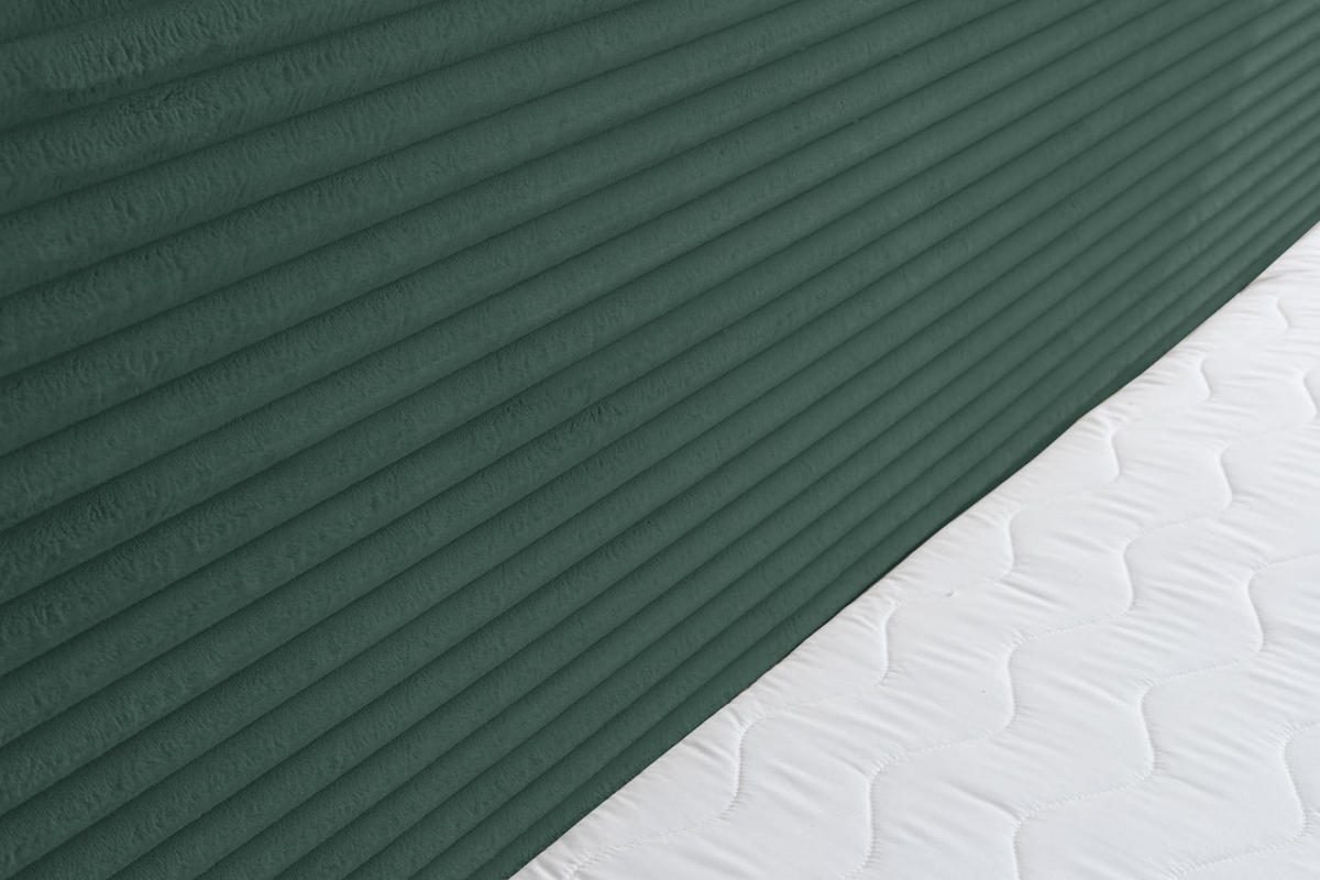 BOXBETT TILLY mit zwei Bettkästen H2/H3 Matratze und Topper 160 x 200 cm - Grün, Holzwerkstoff (160/200cm) - VENASI MÖBEL