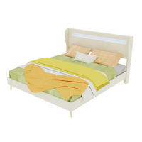 POLSTERBETT 160/200 cm DE-32987 mit LED-Kopfteil und Matratze Beige - Beige, Metall (160/200cm) - ComfortXL