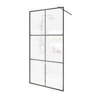 DUSCHABTRENNUNG BAKI - 160 x 200 xm - Schwarz, Glas/Metall (160/200cm) - Home Deluxe