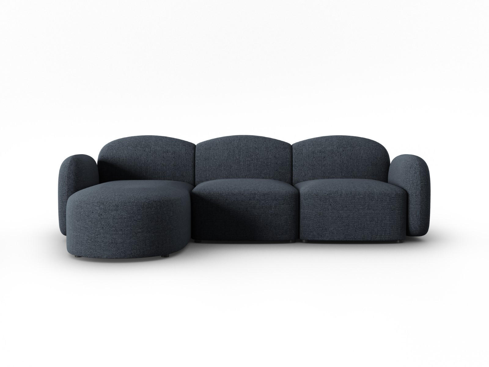 ECKSOFA links Blair aus Chenille-Stoff blau melange 4 Sitzplätze - Blau, Textil (155/272cm) - Micadoni