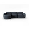 ECKSOFA links Blair aus Chenille-Stoff blau melange 4 Sitzplätze - Blau, Textil (155/272cm) - Micadoni