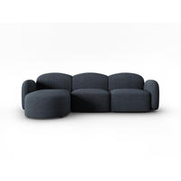 ECKSOFA links Blair aus Chenille-Stoff blau melange 4 Sitzplätze - Blau, Textil (155/272cm) - Micadoni
