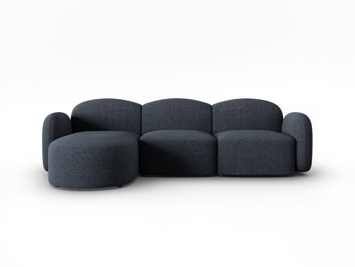 ECKSOFA links Blair aus Chenille-Stoff blau melange 4 Sitzplätze - Blau, Textil (155/272cm) - Micadoni
