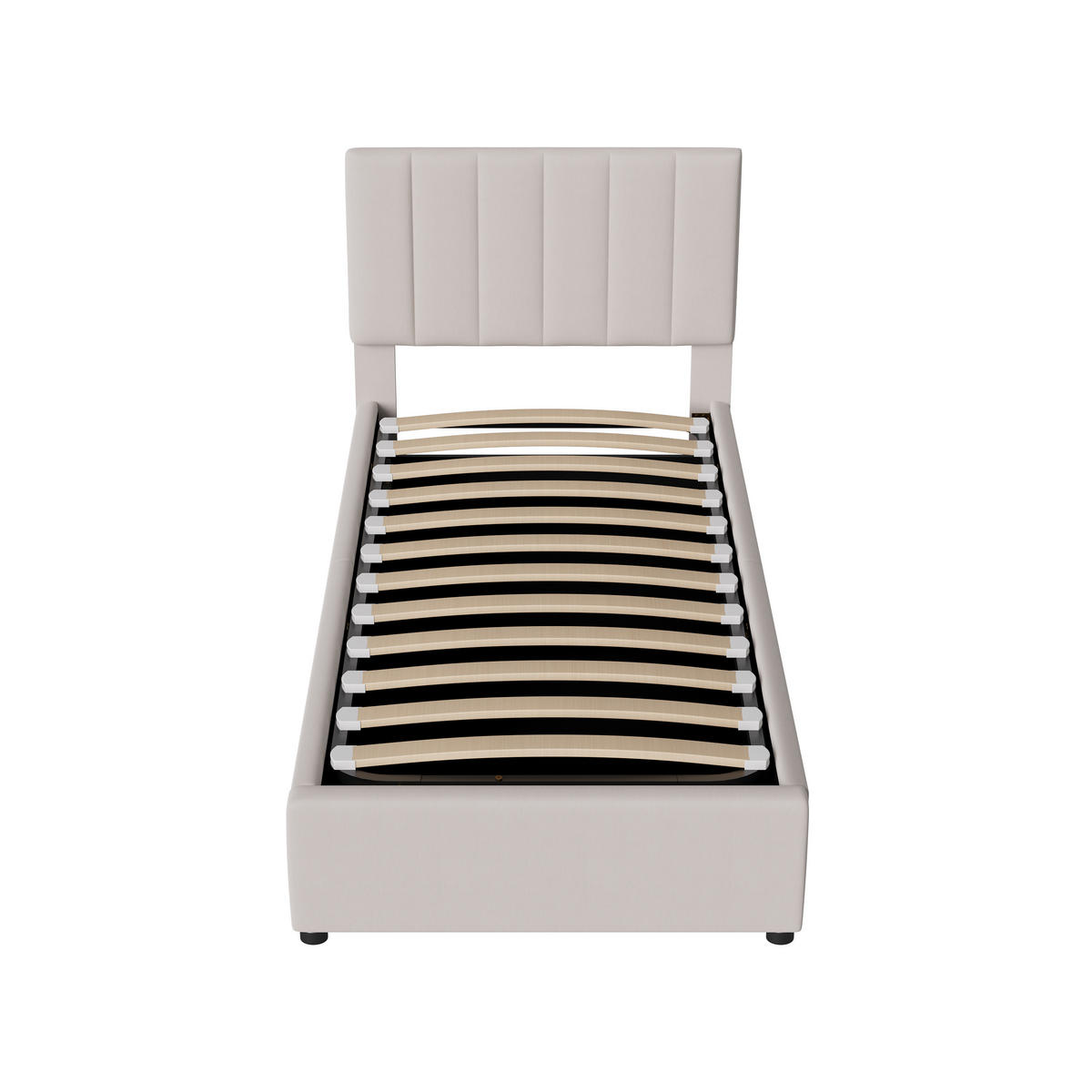 JUGENDBETT 90x200 cm Bettkasten Leinen beige - Beige, Holz (90/200cm) - LEBENLANG