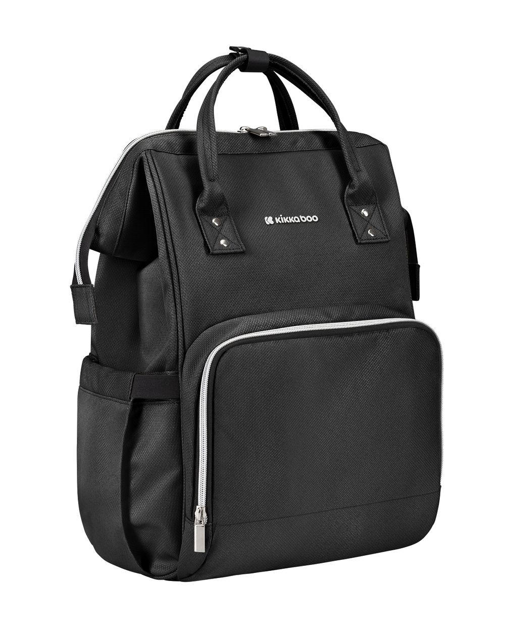 WICKELTASCHE Siena schwarz grau Wickelunterlage, Thermo-Flaschenfächer, wasserabweisende Tasche - Schwarz, Textil (21/42/27cm) - Kikka boo