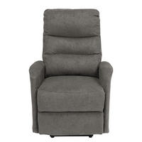 FERNSEHSESSEL mit Aufstehhilfe - Microfaser / Metall - Grau / Schwarz - Grau, Textil/Metall (74/109/84cm) - home24
