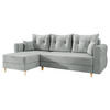 ECKSOFA Zako L - Hellgrau/Naturfarben, Holz/Textil (238/138cm) - MIRJAN24