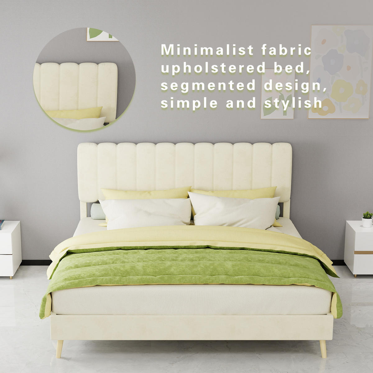 POLSTERBETT 160/200 cm DE-35459 mit Kopfteil Beige - Beige, Metall (160/200cm) - ComfortXL