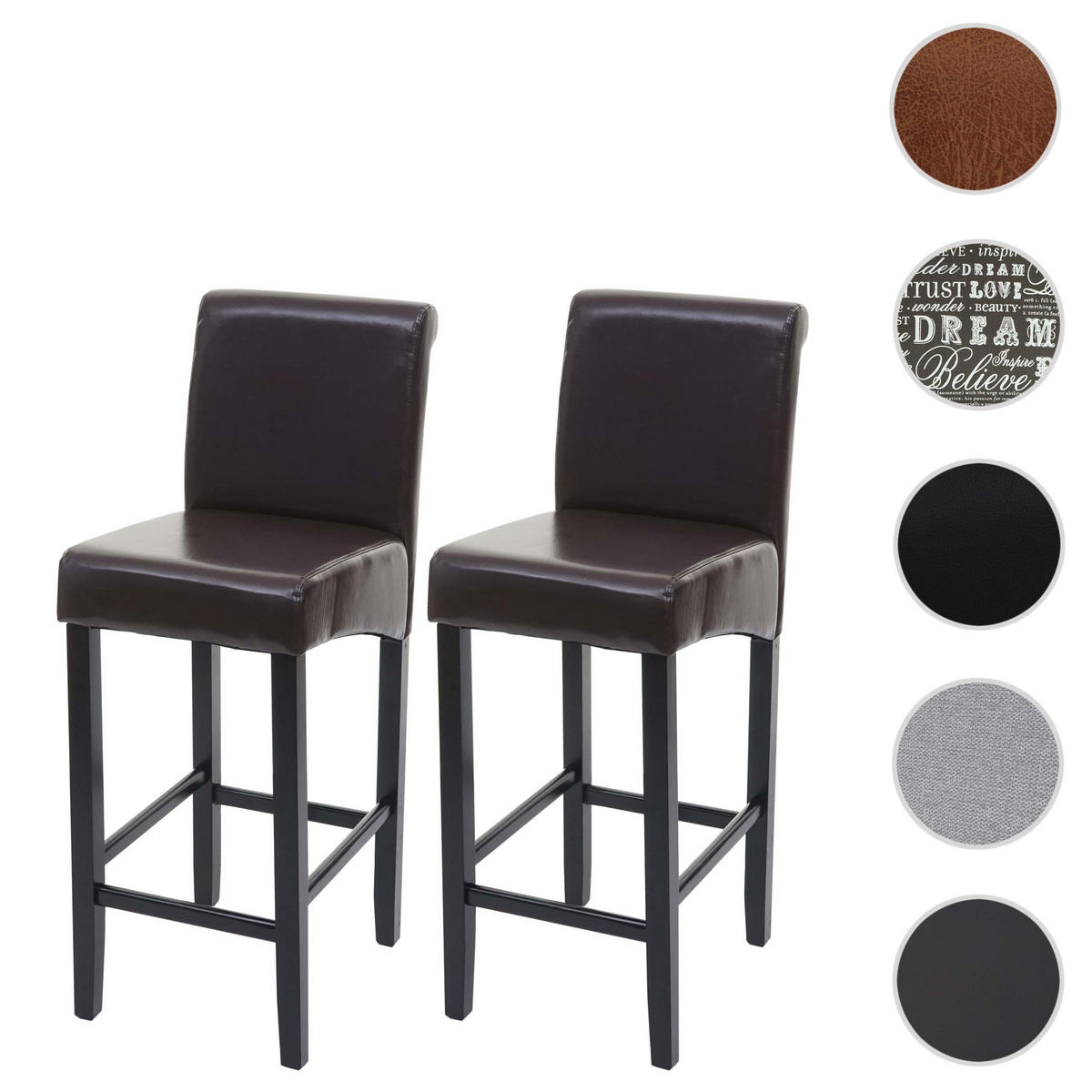BARHOCKER Braun 2er-Set - Braun, Holz (39/105/53cm) - MCW