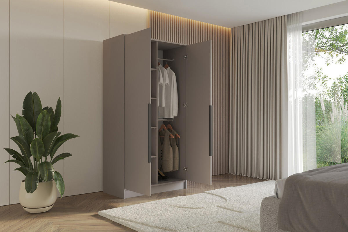 KLEIDERSCHRANK - LESE - 102 - Kaschmir - Kaschmir, Holzwerkstoff (102/200/51cm) - ALTDECOR