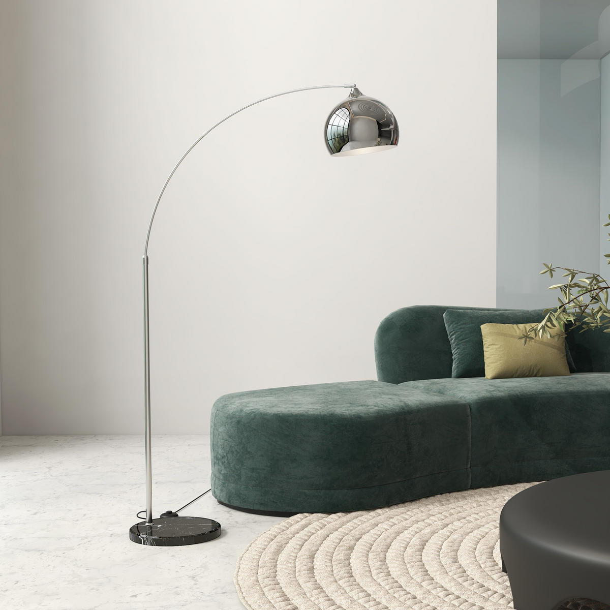 STEHLAMPE höhenverstellbar, schwenkbar Stehleuchte exkl. Leuchtmittel, Silber - Silberfarben, Metall (115/30/180cm) - HOMCOM