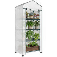 MINI-GEWÄCHSCHAUS DE-05712 Mit 4 Regalfächern, wetterfest Weiß - Weiß, Kunststoff/Metall (50/165/69cm) - ComfortXL