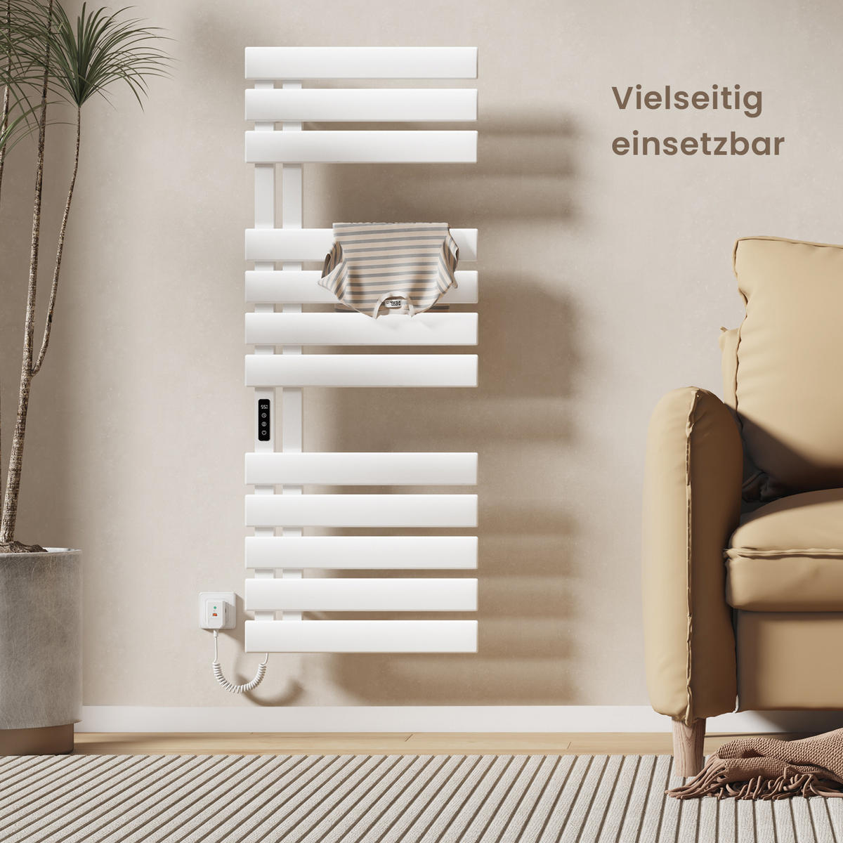 HEIZKÖRPER Elektrisch WLAN Thermostat Weiß - Weiß, Metall (50/130/11cm) - EMKE