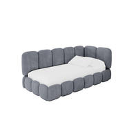 EINZELLBETT Jugendbett mit Bettkasten und Matratze H3/H4, Links - AVRY 100x200 Grau - Grau, Holzwerkstoff/Textil (100/200cm) - ALTDECOR