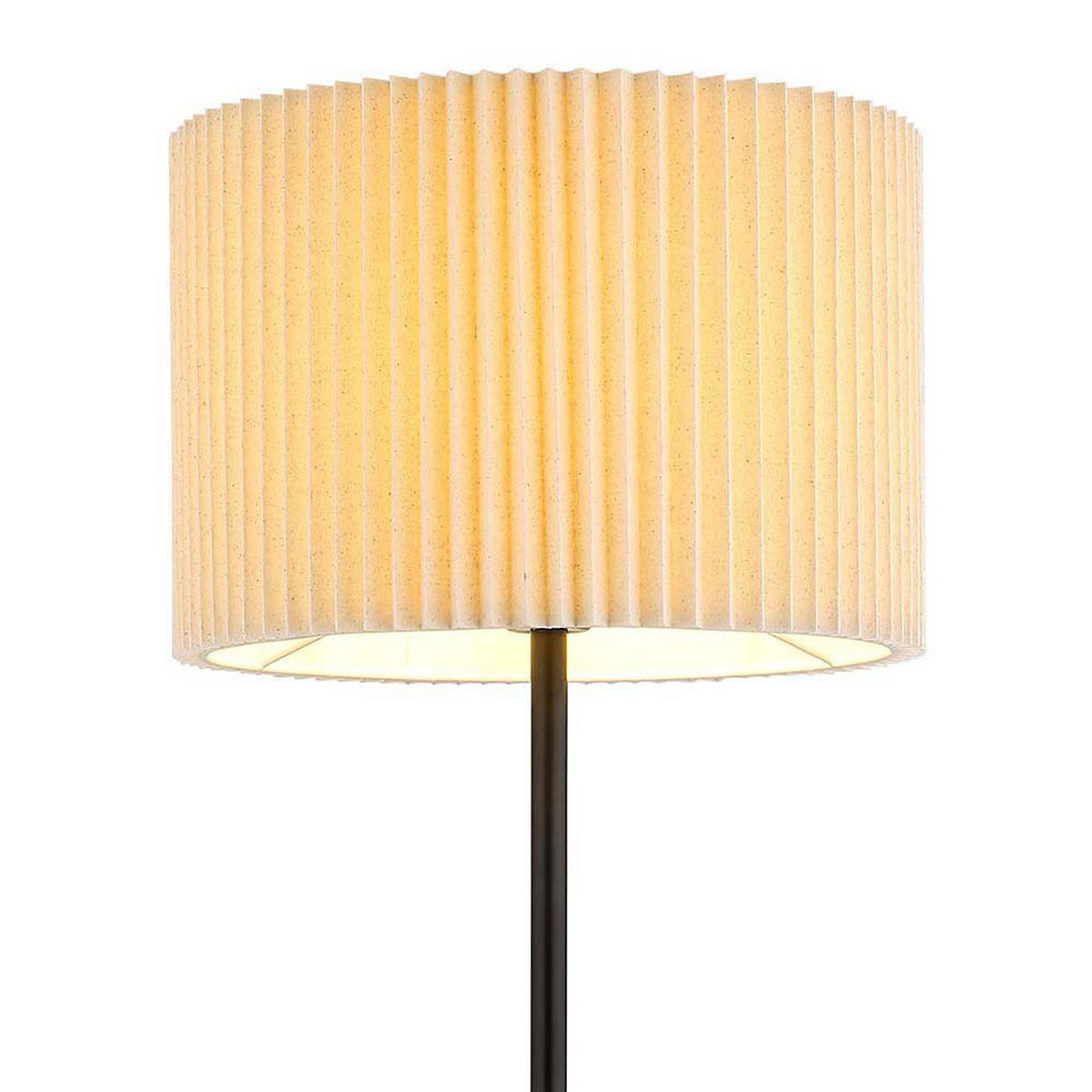 LED STEHLEUCHTE Textil Natur Schwarz - Beige, Metall (38/38/152cm) - Globo Lighting