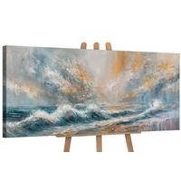 GEMÄLDE Sonnenaufgang am Meer auf Keilrahmen 115x50 cm - Multicolor, Holz (115/50cm) - YS-art gallery