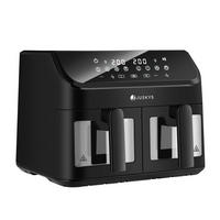 HEISSLUFTFRITTEUSE 9 L mit 2 Zonen - Schwarz, Kunststoff (41/39/30cm) - Juskys