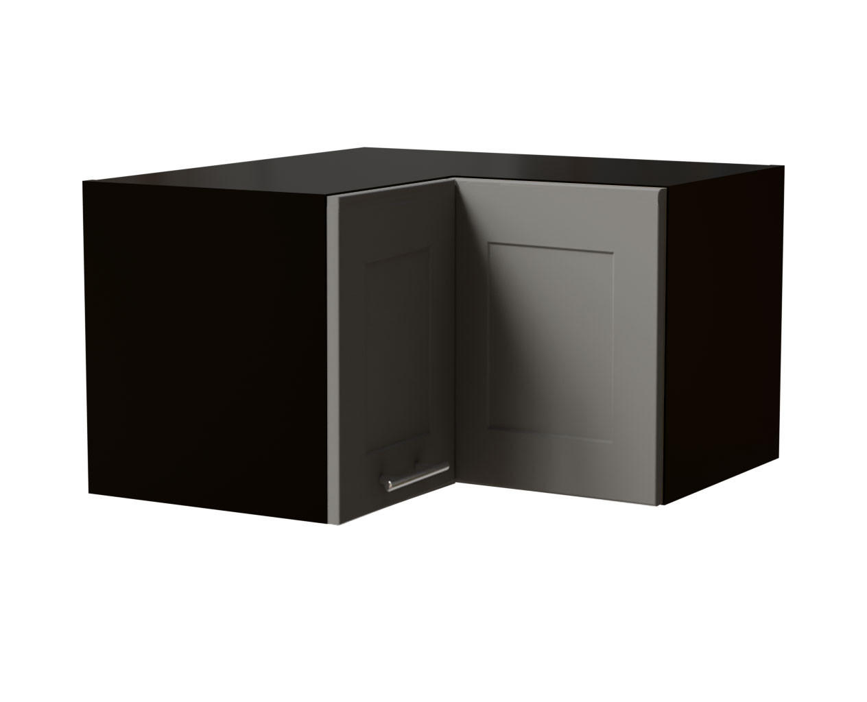 ECKHÄNGESCHRANK Oslo W12/60/36 Schwarz / Dust Grey Matt 60 / 60 / 36cm - Schwarz/Grau, Holz/Holzwerkstoff (60/36/60cm) - Feldmann-Wohnen