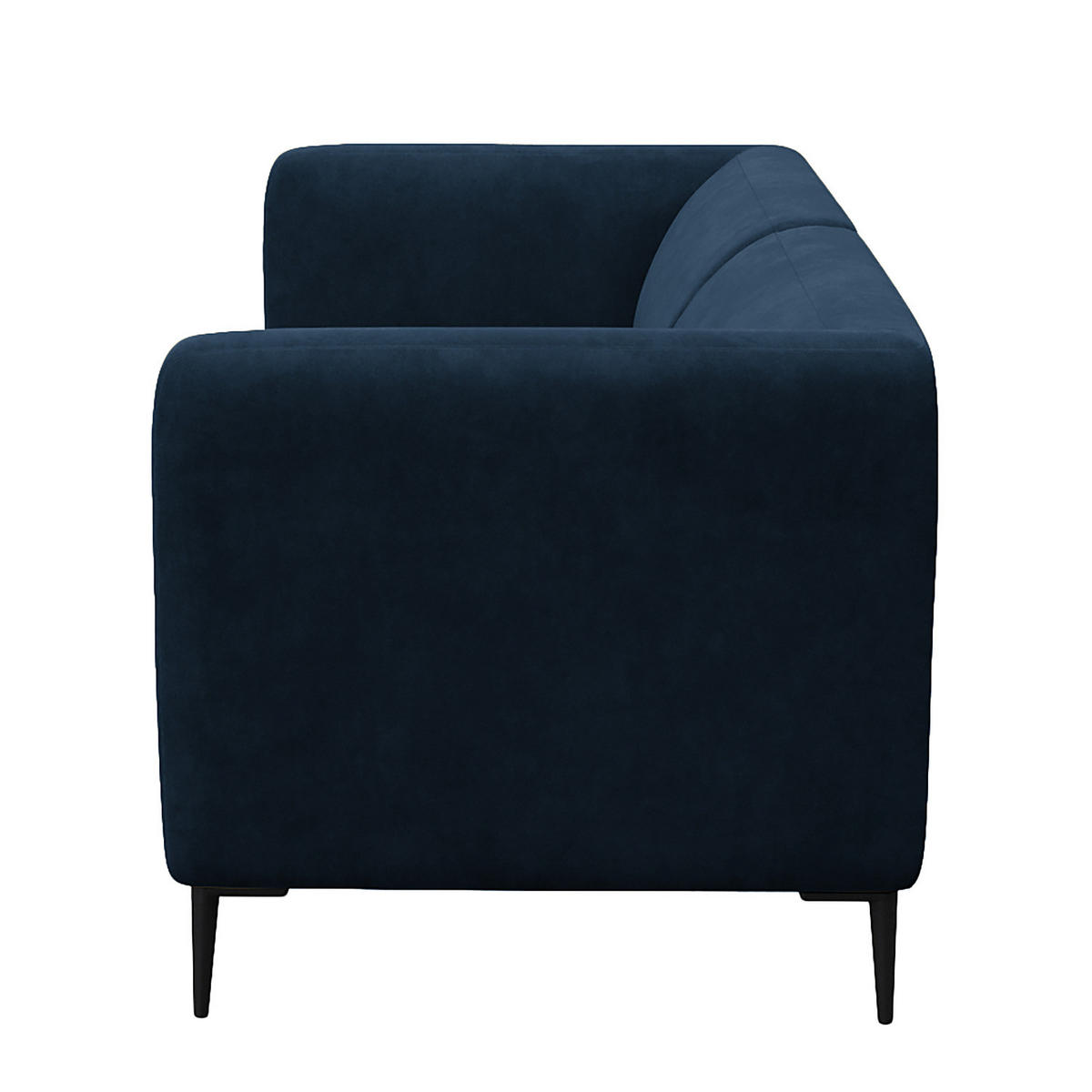 2,5-SITZER SOFA - Schwarz/Dunkelblau, Textil/Metall (175/74/88cm) - home24