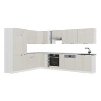 ECKKÜCHE Fame-Line GrauBeige/Weiß 347 x 257 cm, AP Marmor - Weiß/Grau, Holzwerkstoff (347/81.6/60cm) - Vicco