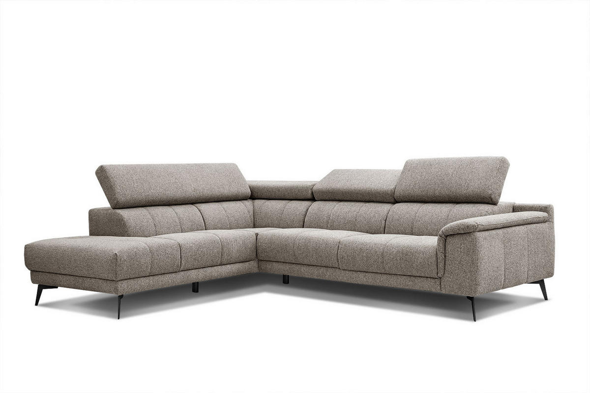ECKSOFA FIERO 5-Sitzer, taupe - Taupe/Schwarz, Holzwerkstoff/Textil (158/269cm) - Courtois Laville