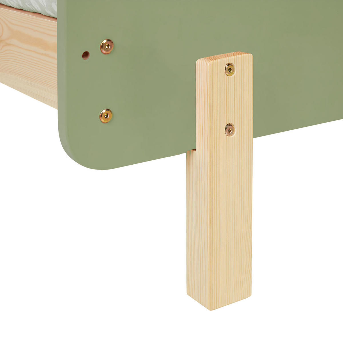 KINDERBETT Grün 90/200 cm Lattenrost Rausfallschutz - Grün, Holz (100/67/208cm) - Homestyle4u