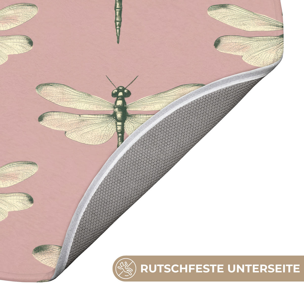 KÚPEĽŇOVÁ PREDLOŽKA Zvončeky - vzor - ružová 70x70 cm - ružová, textil/plast (70/70cm) - OnlyWow
