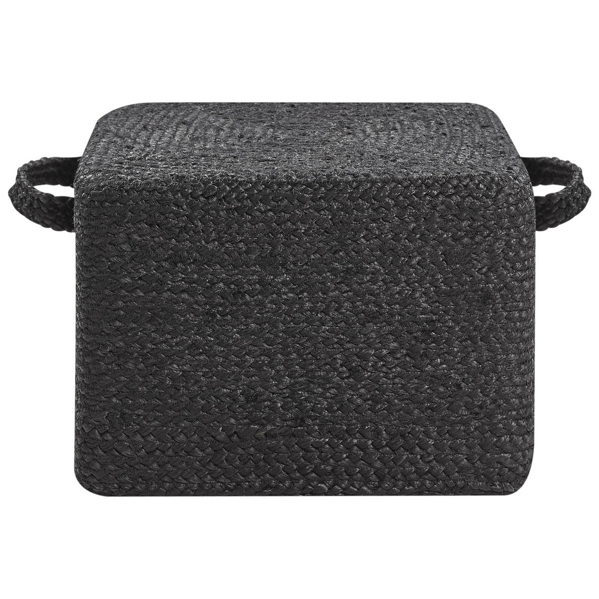 POUF Dhadar 45/45/30 cm - Schwarz, Naturmaterialen (45/30/45cm) - Beliani