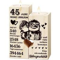 KERZENSTÄNDER Holz 45. Hochzeitstag Geschenk - Braun, Holz (4.5/12/9cm)