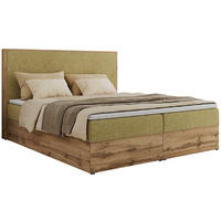 BOXBETT WOOD CLASSIC 140/200 - Gelb Strukture - H4 - Gelb, Textil (140/200cm) - MKS