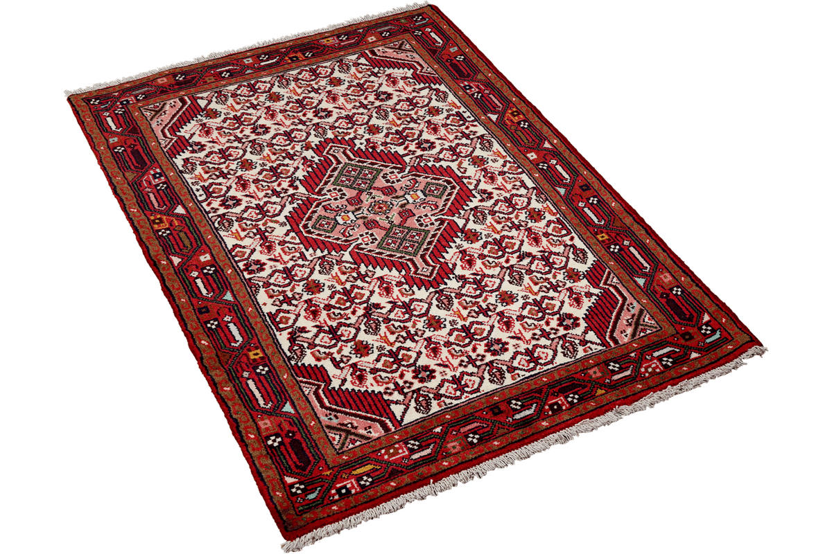 ORIENTTEPPICH handgeknüpft Assadabad Beige, Rot 144/82 cm Schurwolle - Beige/Rot, Textil (82/144cm) - Looma