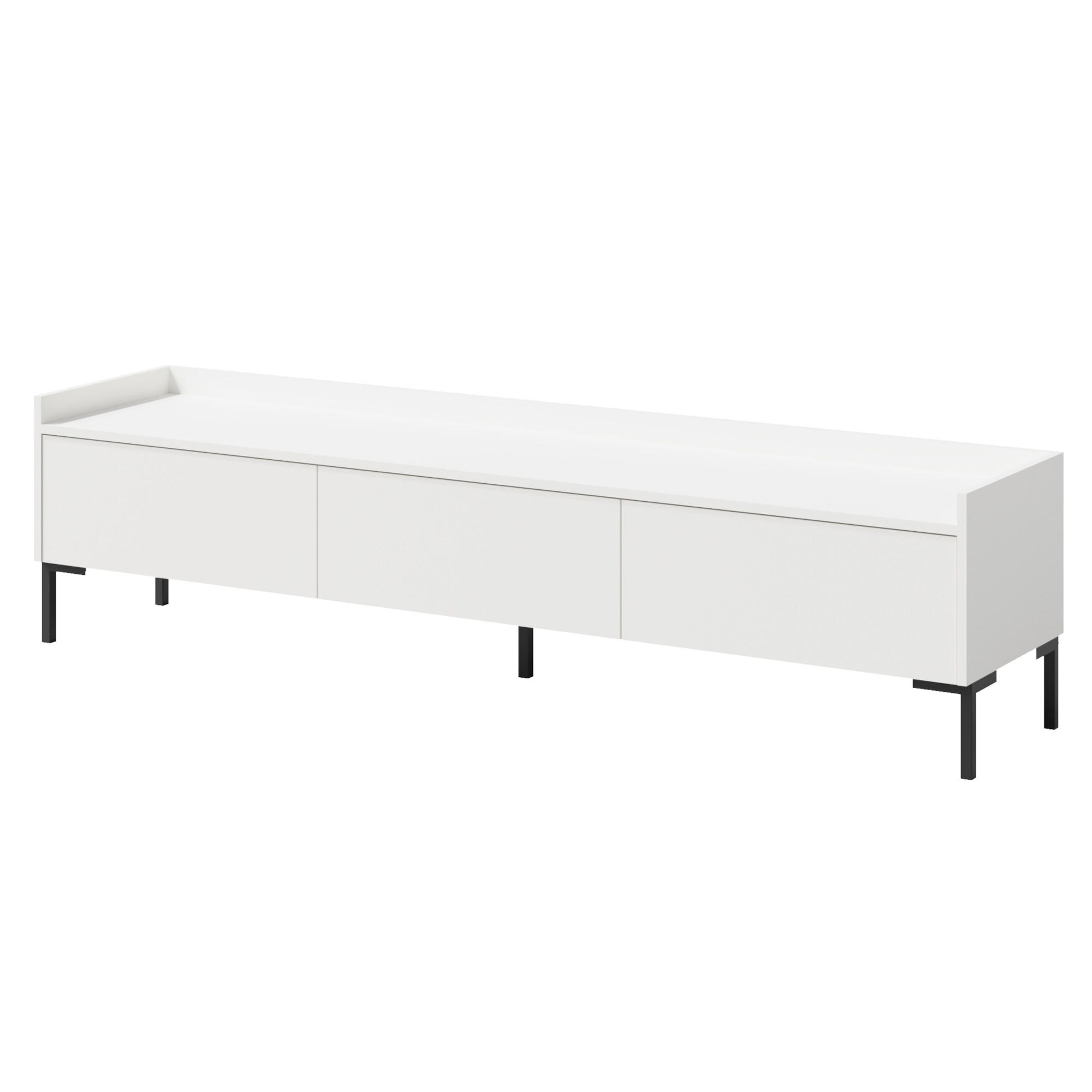 TV-LOWBOARD Liam 180 Weiß (stehend) - Schwarz/Weiß, Holzwerkstoff/Metall (180/45/41cm) - mzm24