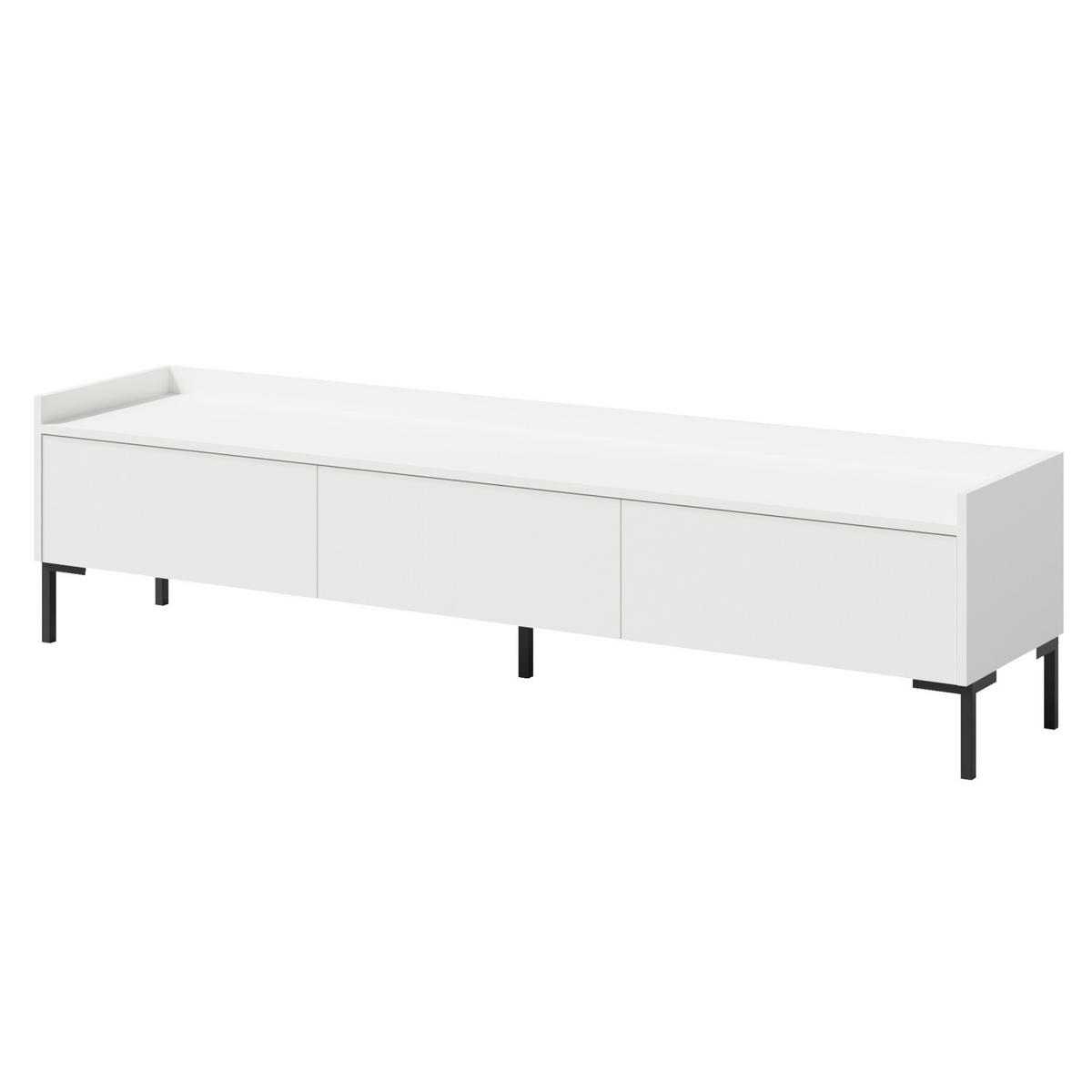 TV-LOWBOARD Liam 180 Weiß (stehend) - Schwarz/Weiß, Holzwerkstoff/Metall (180/45/41cm) - mzm24