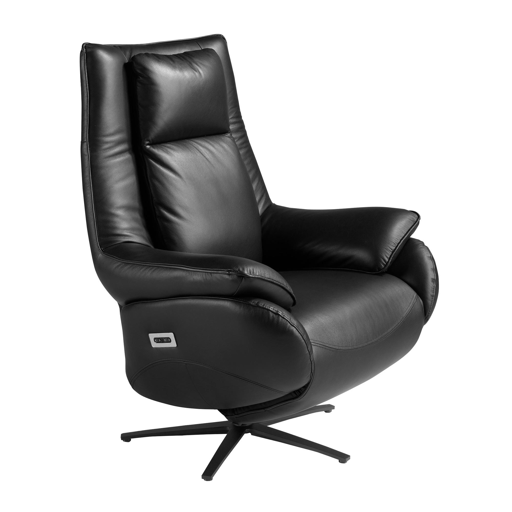 FERNSEHSESSEL Schwarz 91/80/118 cm - Schwarz, Leder (91/118/80cm) - ANGEL CERDA