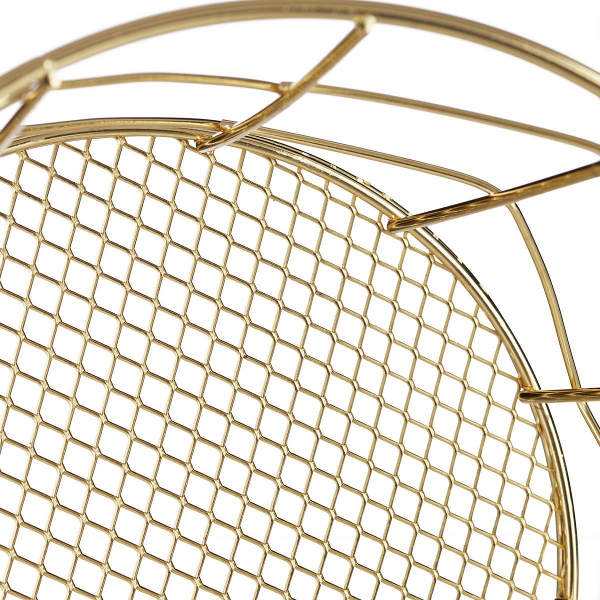 DRAHTKORB - Goldfarben, Metall (22/12.5/22cm) - Relaxdays