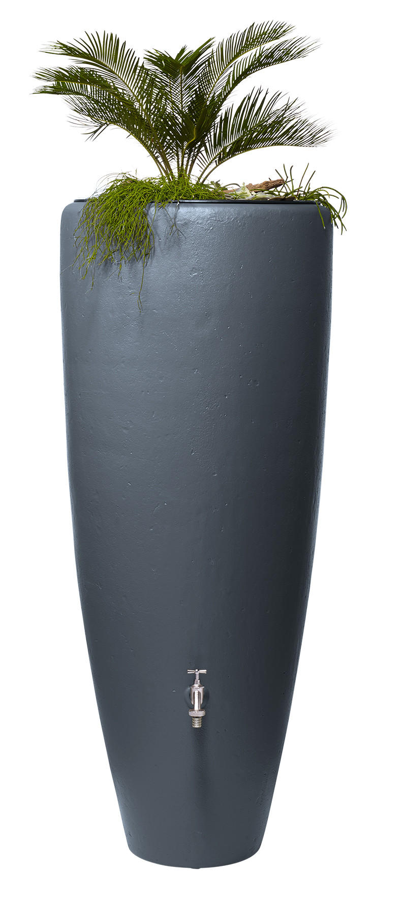 2IN1 Regentonne 300 L, graphite grey inkl. Pflanzschale - Grau, Kunststoff (62/145/62cm) - GARANTIA
