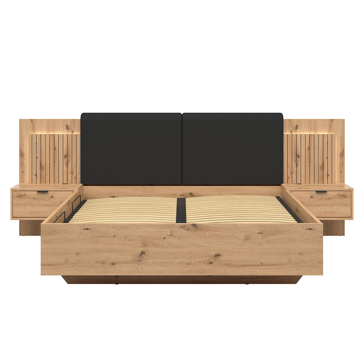 BOXSPRING POSTEL 160/200 Mao Dubové dřevo - hnědá, kompozitní dřevo (160/200cm) - Petits-meubles