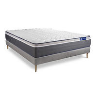BETT Actimemo plus Memory-Schaum 130 x 210 cm h4 - Kit Bettgestell Grau - Beige/Grau, Holz (130/210cm) - ACTISOM
