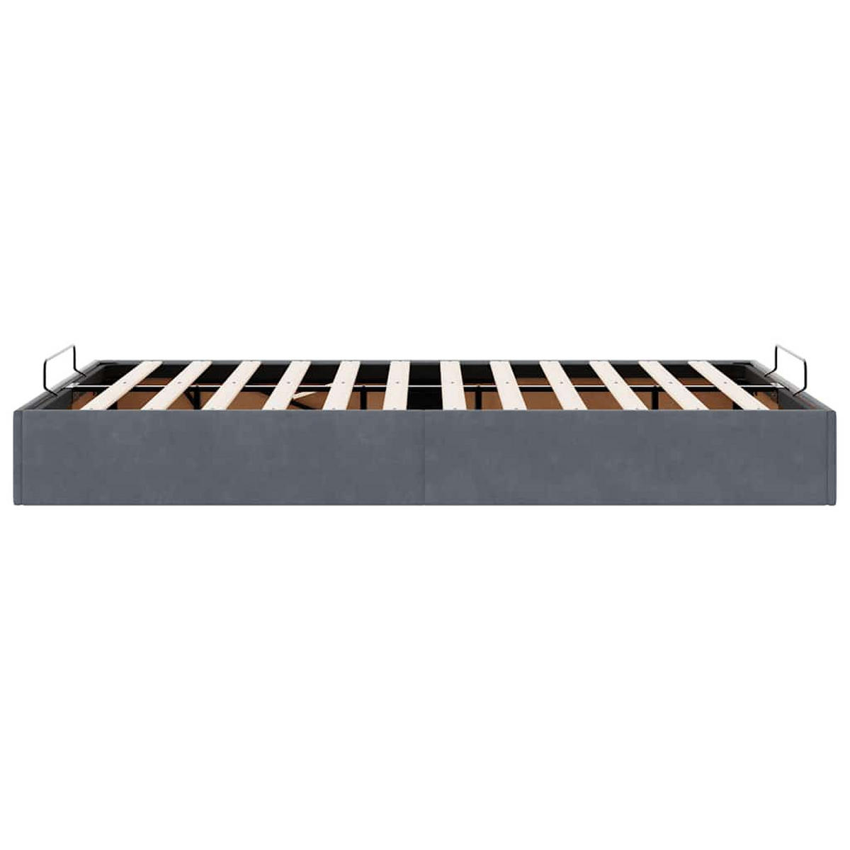 OTTOMAN-BETT Ohne Matratze Dunkelgrau 120/200 Cm Samt - Grau, Textil (120/200cm) - vidaXL
