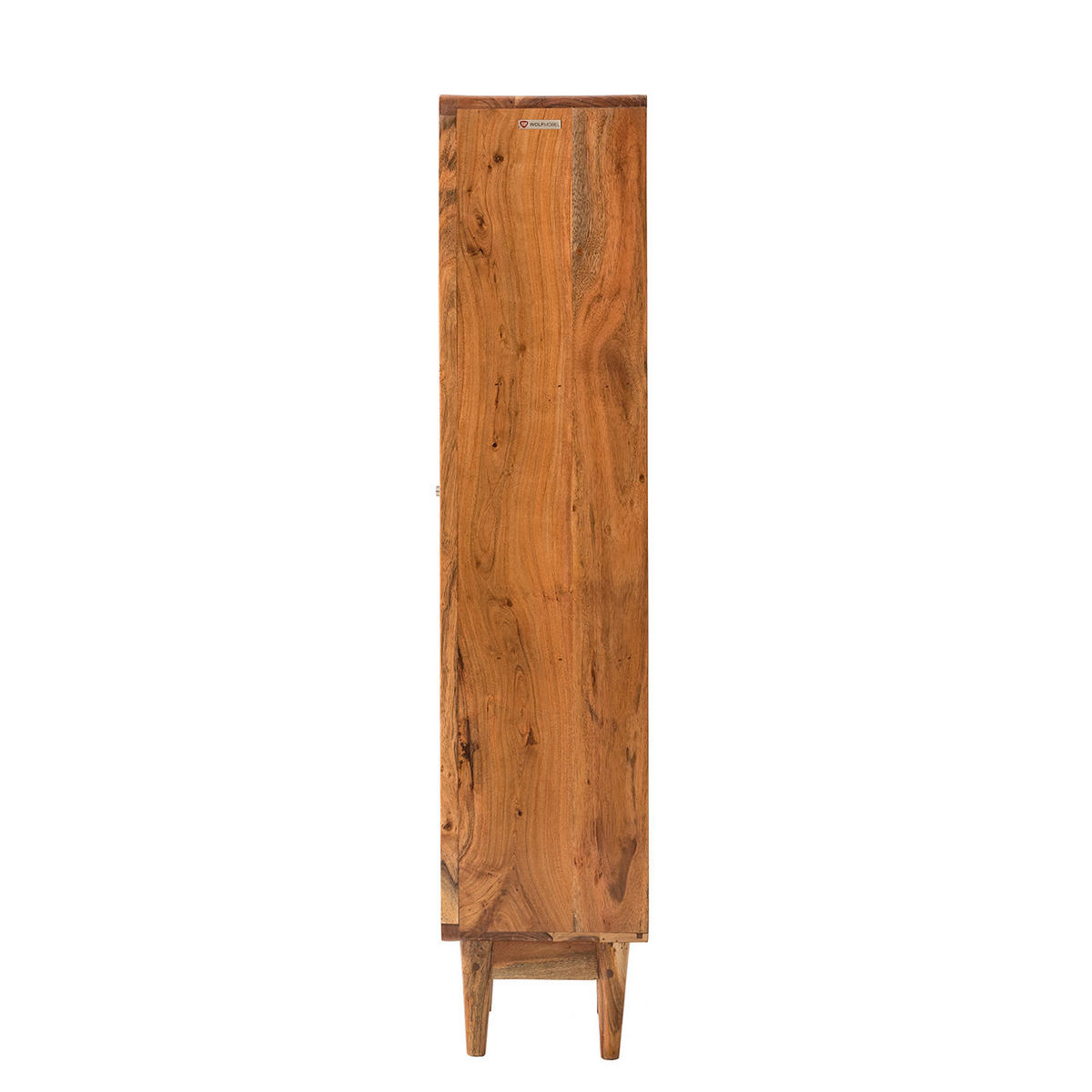MASSIVER MIDISCHRANK - Akazie massiv - Ecru / Akazie - Akaziefarben, Holz/Metall (38/137/30cm) - home24