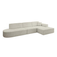 ECKSOFA Ottomane Rechts IREA-L2-v4 - 318x165x72,5 cm Hellgrau - Hellgrau, Holzwerkstoff/Textil (318/165cm) - ALTDECOR