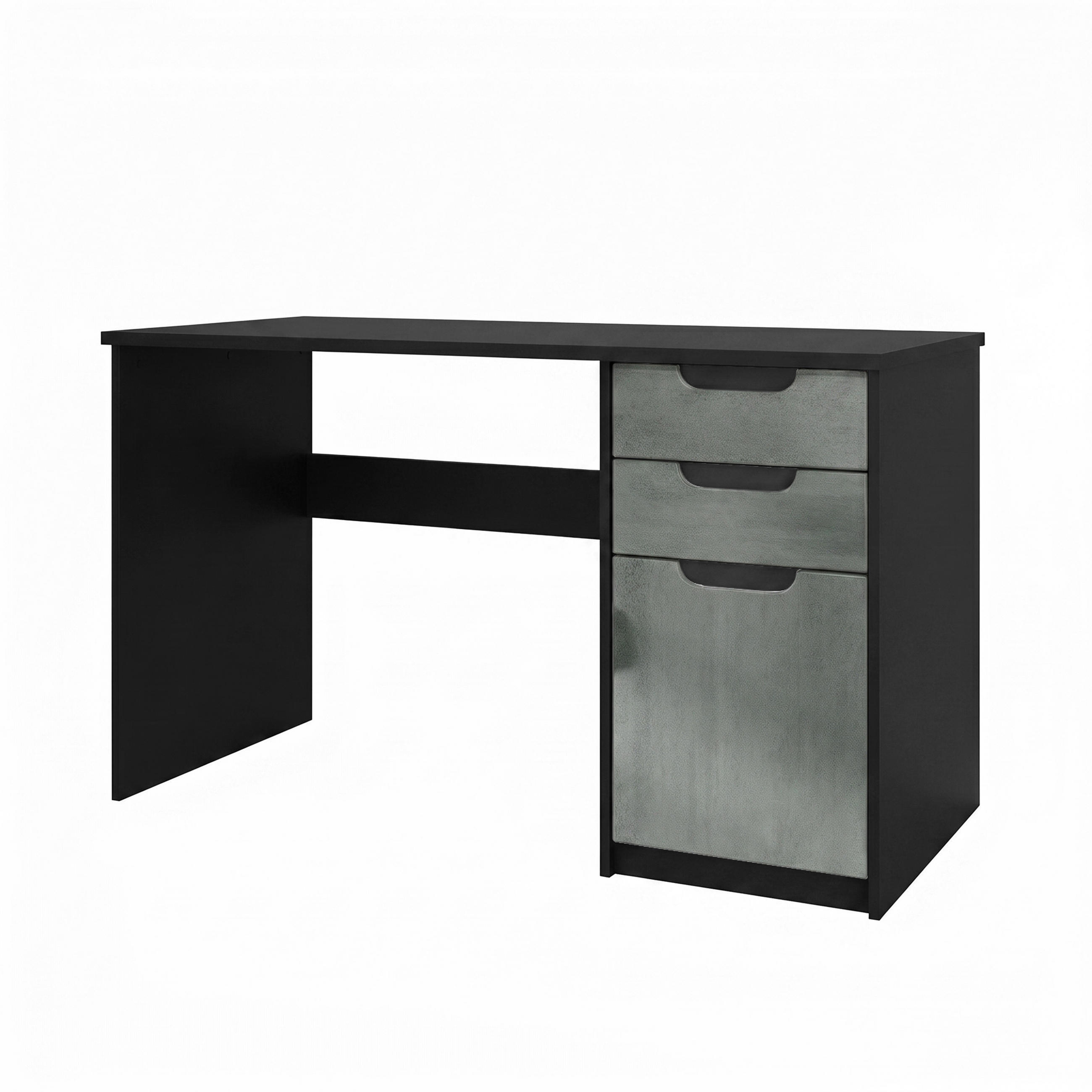 SCHREIBTISCH Logan Fronten in Beton Dunkel Optik - Dunkelgrau, Holzwerkstoff (60/129/76cm) - Vladon
