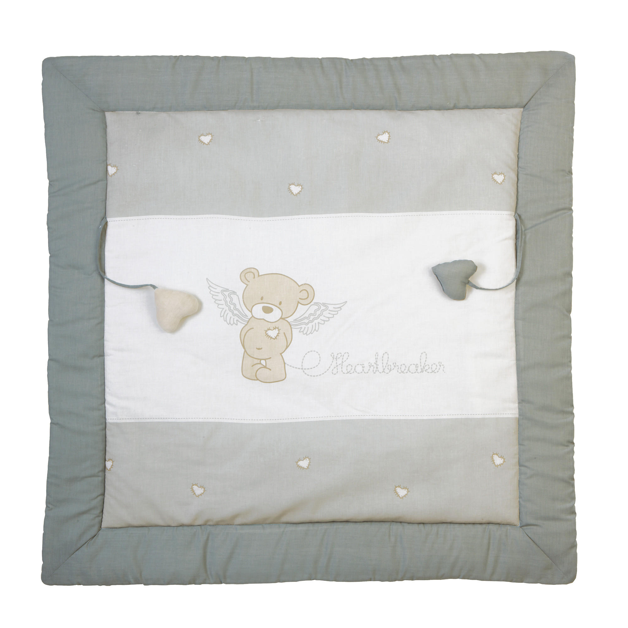 SPIEL- UND KRABBELDECKE 100 x 100 cm Heartbreakerbär - Grau, Textil (100/100cm) - Roba