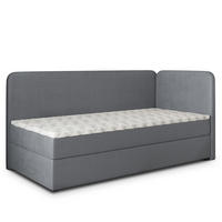 BOXBETT GINA 100x200 cm mit Matratze und Topper, H2+H3 - Grau - Grau, Holz (100/200cm) - MASSENO