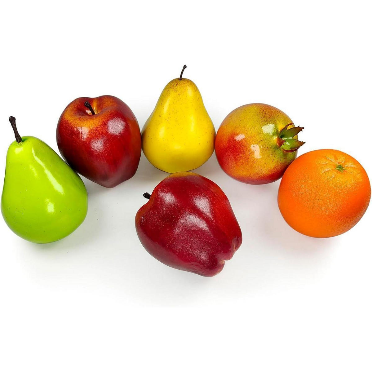 KÜNSTLICHE Obstpackung 6-teiliges Set - Multicolor, Kunststoff (10cm)