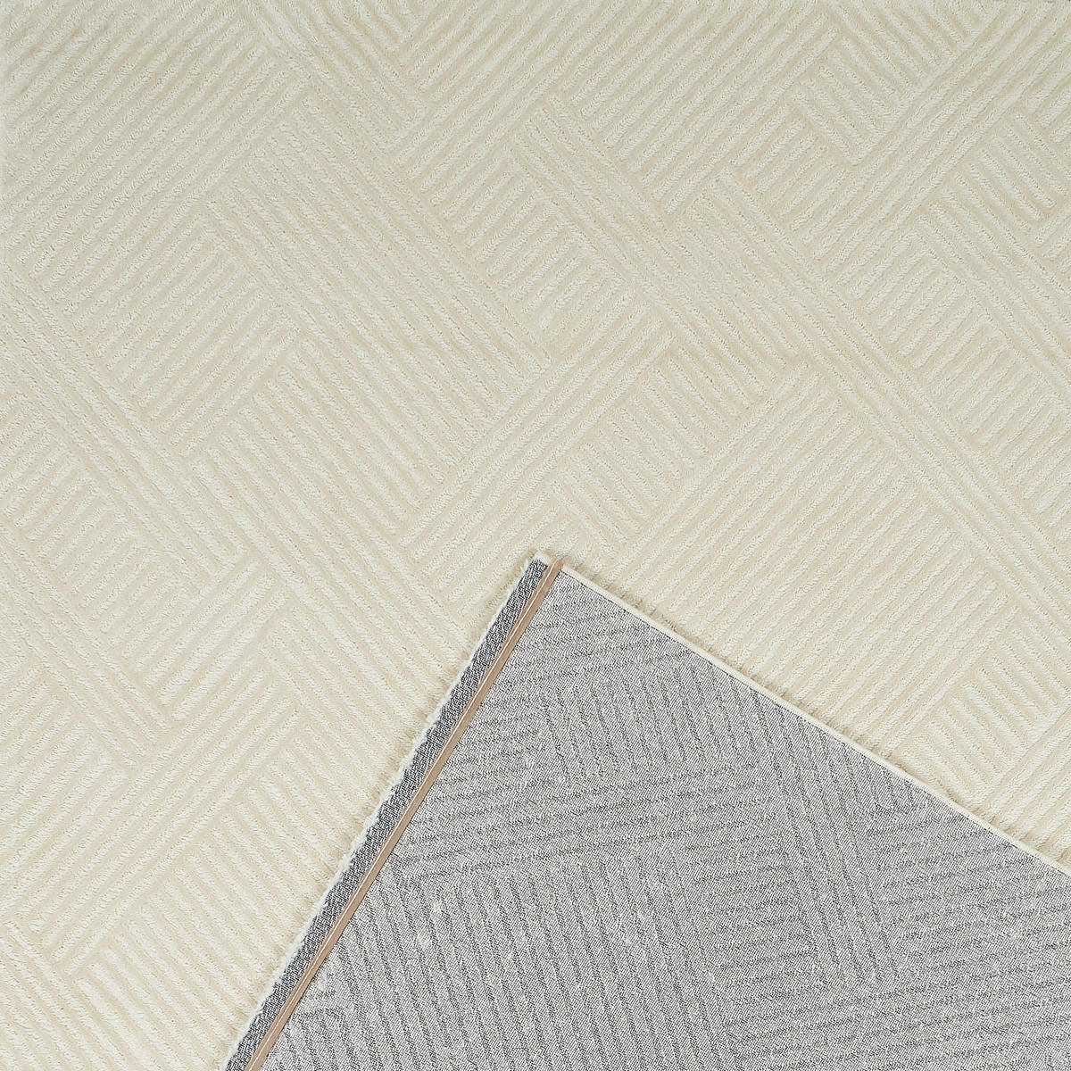 TEPPICH mit grafischem Muster in Creme Bianca 160x230 cm - Creme, Textil (160/230cm) - Nazar Rugs
