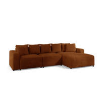 ECKSOFA Megan In Poso - Rotbraun, Holzwerkstoff/Textil (331/165cm) - Fun Möbel